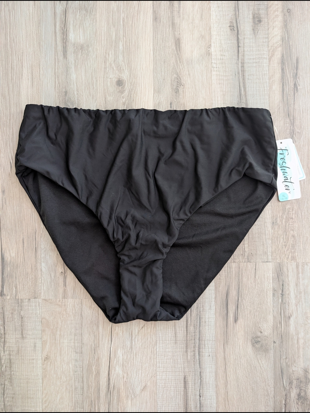 NWT Freshwater Black High-Waist Bikini Bottoms, XL (C5)